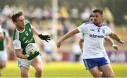 3 June 2018; Ciaran Corrigan of Fermanagh in action against Ryan Wylie of Monaghan during the Ulster GAA Football Senior Championship Semi-Final match between Fermanagh and Monaghan at Healy Park in Omagh, Co Tyrone. Photo by Oliver McVeigh/Sportsfile