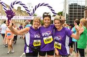 3 June 2018; Vhi ambassadors, from left, Clare, Doireann and Ailbhe Garrihy following the 2018 Vhi Women’s Mini Marathon. 30,000 women from all over the country took to the streets of Dublin to run, walk and jog the 10km route, raising much needed funds for hundreds of charities around the country. www.vhiwomensminimarathon.ie Photo by Sam Barnes/Sportsfile