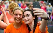 3 June 2018; Participants Danielle Long and Sarah Maloney from Lucan, Co Dublin, during the 2018 Vhi Women’s Mini Marathon. 30,000 women from all over the country took to the streets of Dublin to run, walk and jog the 10km route, raising much needed funds for hundreds of charities around the country. www.vhiwomensminimarathon.ie Photo by Sam Barnes/Sportsfile