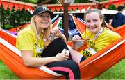 3 June 2018; Participants Helen McManus and her daughter Kate, from Finglas, Co. Dublin, with their medals in the Vhi Relaxation zone following the 2018 Vhi Women’s Mini Marathon. 30,000 women from all over the country took to the streets of Dublin to run, walk and jog the 10km route, raising much needed funds for hundreds of charities around the country. www.vhiwomensminimarathon.ie Photo by Sam Barnes/Sportsfile