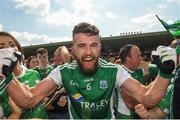 3 June 2018; James McMahon celebrates at the final whistle of the Ulster GAA Football Senior Championship Semi-Final match between Fermanagh and Monaghan at Healy Park in Omagh, Co Tyrone. Photo by Philip Fitzpatrick/Sportsfile