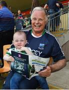 3 June 2018; Fermanagh supporters Victor Carrothers and Jessica Mulrone, age 14 months, during the Ulster GAA Football Senior Championship Semi-Final match between Fermanagh and Monaghan at Healy Park in Omagh, Co Tyrone. Photo by Philip Fitzpatrick/Sportsfile
