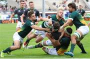 3 June 2018; Caelan Doris of Ireland scores his side's first try during the World Rugby U20 Championship 2018 Pool C match between South Africa and Ireland at the Stade d'Honneur du Parc des Sports et de L'Amitie in Narbonne, France. Photo by Stéphanie Biscaye / World Rugby via Sportsfile