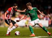 4 June 2018; Kieran Sadlier of Cork City in action against Jamie McDonagh of Derry City during the SSE Airtricity League Premier Division match between Cork City and Derry City at Turner's Cross, Cork. Photo by Eóin Noonan/Sportsfile