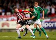 4 June 2018; Ronan Hale of Derry City in action against Danny Kane of Cork City during the SSE Airtricity League Premier Division match between Cork City and Derry City at Turner's Cross, Cork. Photo by Eóin Noonan/Sportsfile