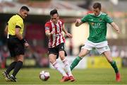 4 June 2018; Aaron McEneff of Derry City in action against Garry Buckley of Cork City during the SSE Airtricity League Premier Division match between Cork City and Derry City at Turner's Cross, Cork. Photo by Eóin Noonan/Sportsfile