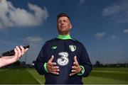 4 June 2018; Republic of Ireland head coach Colin Bell speaks to the media prior to training at the FAI National Training Centre in Abbotstown, Dublin. Photo by Stephen McCarthy/Sportsfile