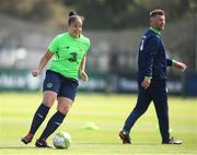 4 June 2018; Rianna Jarrett and manager Colin Bell, right, during Republic of Ireland training at the FAI National Training Centre in Abbotstown, Dublin. Photo by Stephen McCarthy/Sportsfile