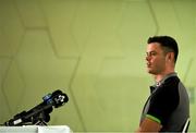 5 June 2018; James Ryan speaks to the media during an Ireland rugby press conference at Royal Pines Resort in Queensland, Australia. Photo by Brendan Moran/Sportsfile