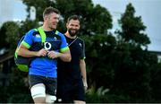 5 June 2018; Peter O'Mahony, left, arrives with Defence coach Andy Farrell for Ireland rugby squad training at Royal Pines Resort in Queensland, Australia. Photo by Brendan Moran/Sportsfile