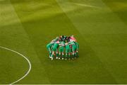 2 June 2018; Republic of Ireland team huddle prior to the International Friendly match between Republic of Ireland and United States at the Aviva Stadium, Dublin. Photo by Eóin Noonan/Sportsfile