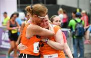 3 June 2018; Participants react after finishing the 2018 Vhi Women’s Mini Marathon. 30,000 women from all over the country took to the streets of Dublin to run, walk and jog the 10km route, raising much needed funds for hundreds of charities around the country. www.vhiwomensminimarathon.ie Photo by Sam Barnes/Sportsfile
