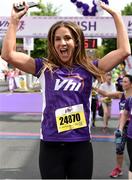 3 June 2018; Vhi ambassador Amanda Byram reacts after finishing the 2018 Vhi Women’s Mini Marathon. 30,000 women from all over the country took to the streets of Dublin to run, walk and jog the 10km route, raising much needed funds for hundreds of charities around the country. www.vhiwomensminimarathon.ie Photo by Sam Barnes/Sportsfile