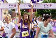 3 June 2018; Vhi ambassador Amanda Byram reacts after finishing the 2018 Vhi Women’s Mini Marathon. 30,000 women from all over the country took to the streets of Dublin to run, walk and jog the 10km route, raising much needed funds for hundreds of charities around the country. www.vhiwomensminimarathon.ie Photo by Sam Barnes/Sportsfile