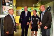 5 June 2018; Celebrating the launch of the new ’20 Years’ annual exhibition at the GAA Museum are from left, former Meath manager Sean Boylan, Uachtarán Chumann Lúthchleas Gael John Horan, referee David Coldrick and former Kerry player and GAA Museum Hall of Fame Inductee, Jack O'Shea, at Croke Park in Dublin. The exhibition traces the key moments in GAA and Croke Park history over the past 20 years since the GAA Museum first opened its doors in 1998. Topics covered include the Croke Park redevelopment, the deletion of Rule 21, the suspension of Rule 42 that paved the way for international rugby and soccer to be played in Croke Park, the Special Olympics World Summer Games in 2003 and the GAA 125 festivities in 2009. The exhibition also serves as the throw-in for the GAA Museum’s anniversary programme of events. Details of all the museum’s celebratory activities can be found at www.crokepark.ie/gaamuseum.  Photo by Sam Barnes/Sportsfile