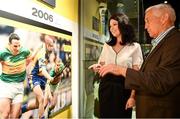 5 June 2018; Celebrating the launch of the new ’20 Years’ annual exhibition at the GAA Museum are GAA Museum Directory Niamh McCoy, left, and former Meath manager Sean Boylan at Croke Park in Dublin. The exhibition traces the key moments in GAA and Croke Park history over the past 20 years since the GAA Museum first opened its doors in 1998. Topics covered include the Croke Park redevelopment, the deletion of Rule 21, the suspension of Rule 42 that paved the way for international rugby and soccer to be played in Croke Park, the Special Olympics World Summer Games in 2003 and the GAA 125 festivities in 2009. The exhibition also serves as the throw-in for the GAA Museum’s anniversary programme of events. Details of all the museum’s celebratory activities can be found at www.crokepark.ie/gaamuseum.  Photo by Sam Barnes/Sportsfile