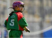 6 June 2018; Jess Courtney of St. Raphaela's PS, Stillorgan, during her side's game against Gaelscoil Inse Chór in the Sciath Nuri final during Day 2 of the Allianz Cumann na mBunscol finals at Croke Park in Dublin. Photo by Piaras Ó Mídheach/Sportsfile