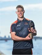 7 June 2018; Carlow’s Paul Broderick and Clare’s John Conlon confirmed as the PwC GAA/GPA Players of the Month for May in football and hurling. Pictured is Paul Broderick after being presented with his PwC GAA/GPA Player of the Month Award at the PwC Offices in Dublin. Photo by David Fitzgerald/Sportsfile