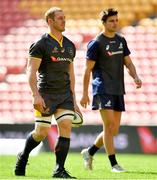 8 June 2018; David Pocock, left, during the Australian Wallabies captain's run in Suncorp Stadium in Brisbane, Queensland, Australia. Photo by Brendan Moran/Sportsfile