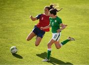 8 June 2018; Leanne Kiernan of Republic of Ireland and Vilde Bøe Risa of Norway during the 2019 FIFA Women's World Cup Qualifier match between Republic of Ireland and Norway at Tallaght Stadium in Tallaght, Dublin. Photo by Stephen McCarthy/Sportsfile