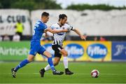 8 June 2018; Krisztián Adorján of Dundalk in action against Cian Coleman of Limerick during the SSE Airtricity League Premier Division match between Dundalk and Limerick at Oriel Park in Dundalk, Louth. Photo by Sam Barnes/Sportsfile
