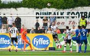 8 June 2018; Robbie Benson of Dundalk heads the ball off the line during the SSE Airtricity League Premier Division match between Dundalk and Limerick at Oriel Park in Dundalk, Louth. Photo by Sam Barnes/Sportsfile
