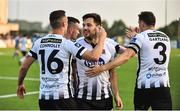 8 June 2018; Patrick Hoban of Dundalk celebrates with teammates including Dylan Connolly after scoring his side's second goal during the SSE Airtricity League Premier Division match between Dundalk and Limerick at Oriel Park in Dundalk, Louth. Photo by Sam Barnes/Sportsfile