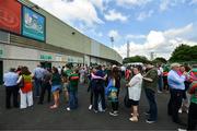 9 June 2018; Supporters wait for the turnstiles to open prior to the GAA Football All-Ireland Senior Championship Round 1 match between Limerick and Mayo at the Gaelic Grounds in Limerick. Photo by Diarmuid Greene/Sportsfile