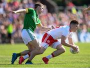 9 June 2018; Connor McAliskey of Tyrone in action against Shane Gallagher of Meath during the GAA Football All-Ireland Senior Championship Round 1 match between Meath and Tyrone at Páirc Táilteann in Navan, Co Meath. Photo by Stephen McCarthy/Sportsfile
