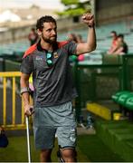 9 June 2018; Tom Parsons of Mayo acknowledges supporters as he receives a standing ovation upon his arrival prior to the GAA Football All-Ireland Senior Championship Round 1 match between Limerick and Mayo at the Gaelic Grounds in Limerick. Photo by Diarmuid Greene/Sportsfile