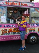 9 June 2018; Des Keogh, from Bree, Enniscorthy, Wexford, at the ice cream stand bewfore  the Leinster GAA Hurling Senior Championship Round 5 match between Kilkenny and Wexford at Nowlan Park in Kilkenny. Photo by Ray McManus/Sportsfile