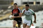 9 June 2018; Evan Regan of Mayo in action against Iain Corbett of Limerick during the GAA Football All-Ireland Senior Championship Round 1 match between Limerick and Mayo at the Gaelic Grounds in Limerick. Photo by Diarmuid Greene/Sportsfile