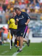 9 June 2018; Wexford manager Davy Fitzgerald celebrates his side's first goal during the Leinster GAA Hurling Senior Championship Round 5 match between Kilkenny and Wexford at Nowlan Park in Kilkenny. Photo by Daire Brennan/Sportsfile
