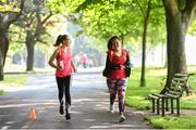 9 June 2018; Just Ask Homework Club members Chloe Hanna, left, and Carys O'Connor from took part in the Fairview parkrun in partnership with Vhi, on Saturday 9th June as part of the Run For Fun programme, an initiative developed by Irish Youth Foundation and Vhi. Run for Fun has been created by Irish Youth Foundation and Vhi to encourage young people from disadvantaged areas to get involved in running both for fitness and for recreation with an end goal of completing a 5k parkrun. Photo by David Fitzgerald/Sportsfile