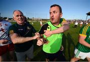 9 June 2018; Meath manager Andy McEntee is restrained after confronting the referee following the GAA Football All-Ireland Senior Championship Round 1 match between Meath and Tyrone at Páirc Táilteann in Navan, Co Meath. Photo by Stephen McCarthy/Sportsfile