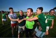 9 June 2018; Meath manager Andy McEntee is restrained after confronting the referee following the GAA Football All-Ireland Senior Championship Round 1 match between Meath and Tyrone at Páirc Táilteann in Navan, Co Meath. Photo by Stephen McCarthy/Sportsfile