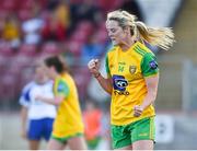 9 June 2018; Yvonne Bonner of Donegal celebrates after scoring a first half goal during the TG4 Ulster Ladies SFC semi-final match between Donegal and Monaghan at Healy Park in Omagh, County Tyrone. Photo by Oliver McVeigh/Sportsfile