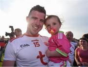 9 June 2018; Connor McAliskey of Tyrone and his 11-month-old daughter Grace following the GAA Football All-Ireland Senior Championship Round 1 match between Meath and Tyrone at Páirc Táilteann in Navan, Co Meath. Photo by Stephen McCarthy/Sportsfile