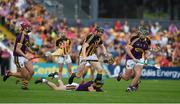 9 June 2018; Walter Walsh of Kilkenny in action against Wexford players, from left, Paudie Foley, Kevin Foley, and Diarmuid O'Keeffe during the Leinster GAA Hurling Senior Championship Round 5 match between Kilkenny and Wexford at Nowlan Park in Kilkenny. Photo by Daire Brennan/Sportsfile