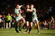 9 June 2018; Andy Moran of Mayo in action against Sean O'Dea, left, and Paul Maher of Limerick during the GAA Football All-Ireland Senior Championship Round 1 match between Limerick and Mayo at the Gaelic Grounds in Limerick. Photo by Diarmuid Greene/Sportsfile