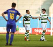 9 June 2018; Sam Bone of Shamrock Rovers is congratulated by team mate Graham Burke after scoring his side's second goal during the SSE Airtricity League Premier Division match between Shamrock Rovers and Bray Wanderers at Tallaght Stadium in Dublin. Photo by David Fitzgerald/Sportsfile