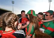 9 June 2018; Cillian O'Connor of Mayo signs autographs for supporters after the GAA Football All-Ireland Senior Championship Round 1 match between Limerick and Mayo at the Gaelic Grounds in Limerick. Photo by Diarmuid Greene/Sportsfile