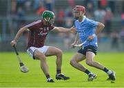 9 June 2018; Danny Sutcliffe of Dublin in action against David Burke of Galway during the Leinster GAA Hurling Senior Championship Round 5 match between Galway and Dublin at Pearse Stadium in Galway. Photo by Ray Ryan/Sportsfile