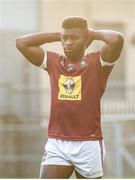 9 June 2018; Boidu Sayeh of Westmeath following their defeat in the GAA Football All-Ireland Senior Championship Round 1 match between Westmeath and Armagh at TEG Cusack Park in Mullingar, Co. Westmeath. Photo by Ramsey Cardy/Sportsfile