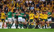 9 June 2018; The Australia pack celebrate after winning a scrum penalty against Ireland during the 2018 Mitsubishi Estate Ireland Series 1st Test match between Australia and Ireland at Suncorp Stadium, in Brisbane, Australia. Photo by Brendan Moran/Sportsfile