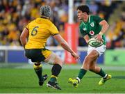 9 June 2018; Joey Carbery of Ireland in action against David Pocock of Australia during the 2018 Mitsubishi Estate Ireland Series 1st Test match between Australia and Ireland at Suncorp Stadium, in Brisbane, Australia. Photo by Brendan Moran/Sportsfile