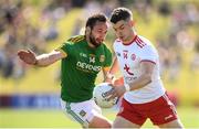 9 June 2018; Richard Donnelly of Tyrone in action against Graham Reilly of Meath during the GAA Football All-Ireland Senior Championship Round 1 match between Meath and Tyrone at Páirc Táilteann in Navan, Co Meath. Photo by Stephen McCarthy/Sportsfile