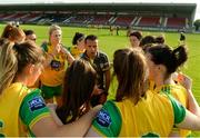 9 June 2018; Donegal Manager Maxi Curran during his pre match team talk before the TG4 Ulster Ladies SFC semi-final match between Donegal and Monaghan at Healy Park in Omagh, County Tyrone.   Photo by Oliver McVeigh/Sportsfile