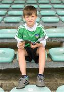 10 June 2018; Limerick supporter Scott Morrison, age 9, from Tralee, Co. Kerry prior to the Munster GAA Hurling Senior Championship Round 4 match between Limerick and Waterford at the Gaelic Grounds in Limerick. Photo by Eóin Noonan/Sportsfile