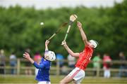 10 June 2018; Ben O'Connor of St Finbarrs, Co Cork, in action against Evan O'Connor of  Monaleen, Co Limerick, during the Division 1 Hurling shield semi-final between St Finbarrs, Co Cork and Monaleen, Co Limerick, at the John West Féile na nGael national competition which took place this weekend across Connacht, Westmeath and Longford. This is the third year that the Féile na nGael and Féile Peile na nÓg have been sponsored by John West, one of the world’s leading suppliers of fish. The competition gives up-and-coming GAA superstars the chance to participate and play in their respective Féile tournament, at a level which suits their age, skills and strengths. Photo by Matt Browne/Sportsfile